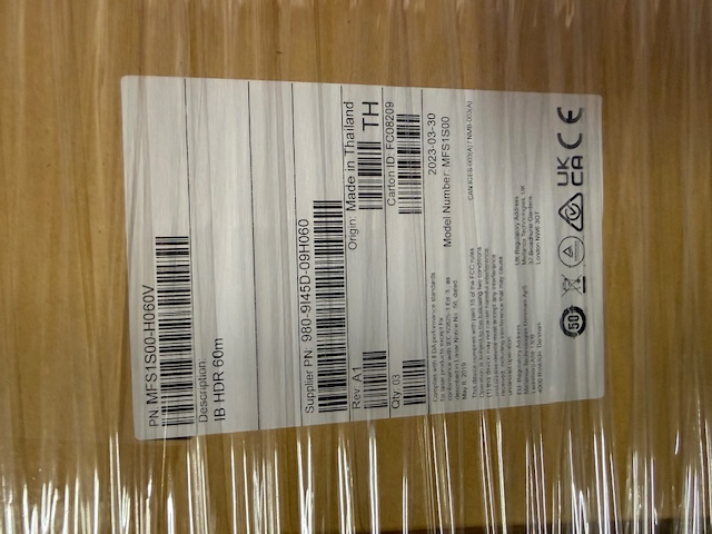 MFS1S00-H060V NVIDIA Mellanox 60m QSFP56 HDR 200G InfiniBand AOC Cable label